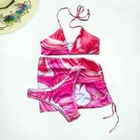 Kupaći kostim za žene splitske crtež bikini kupaće kupaće odjeće crvene s