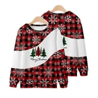 Sretan božićni mun okruglih dukserica s božićnim digitalnim ispisa pulover dugih rukava božićni poklon