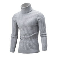 Dukseri za muškarce Moderna fit džemper pulover casual turtleneck slatki džemperi sivi xl