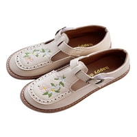 Ymiytan Kids Mary Jane Princess Flat Cipele Magic Trape Stanovi na otvorenom ples Lightweight Emneidered