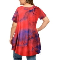 Grafičke majice za žene Vintage Plus veličine vrhova Tie-dye Ispis kratkih rukava V-izrez Bluze naleted