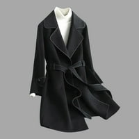 Advoicd Blazer jakna za ženske zimske kapute odjeće rever od vunene kapute Dugi jakna s dugim rukavima