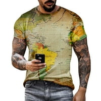 Pyju muns mapa svjetskih majica s kratkim rukavima ljetna casual crewneck vitak mišićni kratak lagani