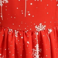 Ljetne haljine za žene s kratkim rukavima tiskanim temperamentom midi haljina a-line okrugla dekolte