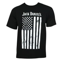 Jack Daniels Muška crna i bijela američka zastava Majica - velika