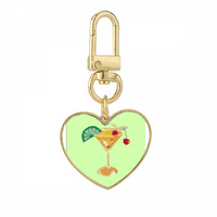 Dekorativni voćni sok Prekrasan Cucoloris Gold Heart Cheychain Metalni držač za ključeve