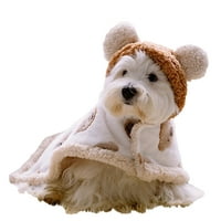 Crtani medvjedi uzorak kućnog ljubimca drži toplinu mekanu teksturu ogrtač za male pse - idealno za