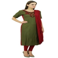 Atasi ženski rayon ravno vezeno salwar kameez dupatta odijelo