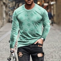 Muški veliki i visoki casual okrugli vrat dugih rukava pulover šape 3D tiskana muška majica za bluza