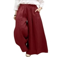 Beiwei žene Boho sa džepovima Loungewear Široka noga labava pantalone Dame Boemske ljetne hlače