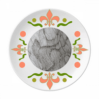Stara kore tekstura sive pruge cvjetne keramike ploče za tanku posuđe za večeru