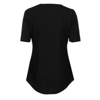 Crne majice za žene labave ležerne majice sa zatvaračem TOPS TEE BLOUSE majica v Ladies Top Womens Women-ova