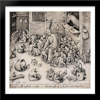 Magarca u školi veliko crno drvo upaljeno štampano umjetnost Pieter Bruegel stariji