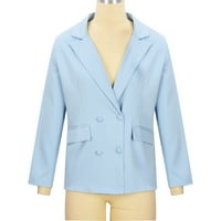 Blazer jakne za žensko-poklopljenje ovratnika Outerywer Cardigan dugih rukava Solidna jednostavna elegantna