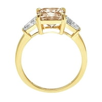 3CT jastuk za rezanje šampanjca simulirani dijamant 14k žuti zlatni godišnjički angažman kamena prstena