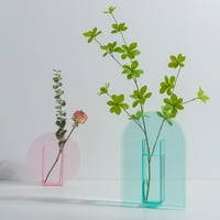Hesoicy Clear Akril cvjetna vaza s nepravilnim valovitim lučnim dizajnom - savršena za estetske cvjetne