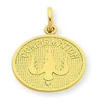 Potvrda zlata 14k Sveti Duh vjerska medalja u čvrstom 14K žutom zlatu