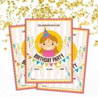 Darling Suvenir Multicolor Rođendanska kartica za ispis Ispis ili napišite u praznim pozivnicama Potpuna