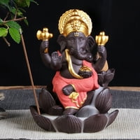 GLEDEST BIRCH Lord Ganesha Indija Elephant God povratni tamjan Držač za granter za gorivo Poklon dekor