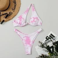 Lashall Womens kupaće kostime bikini Split kupaći kostim dva kupaći kostim ružičasti m