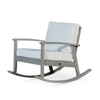 CFOWner Moderna akcentska stolica za ljuljanje za dnevni boravak Spavaća vrtić, srebrno siva završna