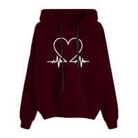 DMQupv Opešteni zip up dukseve za žene ženske plus veličine pune, lagana zip-up hoodie crna l