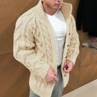 Pad džemperi Moderna fit jakna kardigan za odmor Džemper od vrata za muškarce bež m