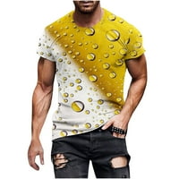 Muške majice Veliki i visoki obični fit casual Graphic Tee majice Trendy 3D pivo Print kratki rukav