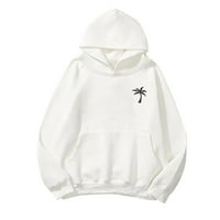 Ženski vrhovi Drop ramena dugi rukav džepni duks tiskani puloveri Hoodies za žene