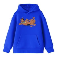 Scooby doo Chilling Youth Royal Blue Graphic Hoodie-Medium