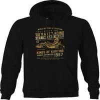 Go Korca Racing Kings of Karting Vintage Hoodie za velike muškarce 3xl tamno siva