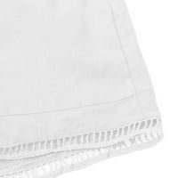 Žene Comfy crteži povremeni povremeni elastični struk džepove labave kratke hlače bijeli xl