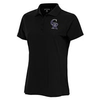 Ženska antigua crna Kolorado Rockies Logo Legacy Pique Polo