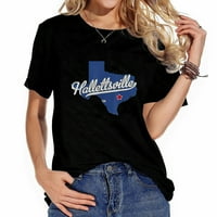 Hallettsville Texas T Mapa Ženska ljetna grafička majica kratkih rukava