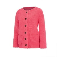 Plus veličina jakna sherpa hoodie ženska fluffna jakna flece fleece fleece fleces byckey gumb down dame