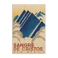 Sangre de Cristos, Novi Meksiko, Geometrijski planinski vrhovi Zidni znak Wood Wood