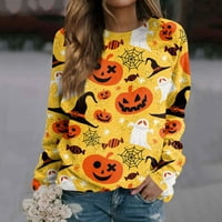 Strugten ženska casual moda Halloween Print dugih rukava O-izrez TOP bluza