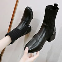 Jesenski ukrasi zazor juebong čarape čizmama ženske velike veličine leteći pletene i tanke čizme kvadratne