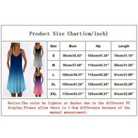 Ženski gradijent Tie-Dye Print haljina bez rukava V izrez A-line Maxi Mini sandress Pink XXL
