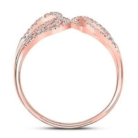 10k Rose Gold okrugli dijamant Moderni modni prsten za bend CTTW