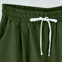 Ženske pamučne posteljine hlače elastični struk ljetne atletske kratke hlače Mekani pleteni dres Duljina