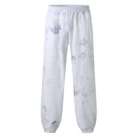 Duks za muškarce Muške modne bluže Labava elastična plaža Atlezure Ispisane pantalone Bijeli XL