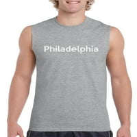 Arti - Muška grafička majica bez rukava, do muškaraca veličine 3xl - Philadelphia Pennsylvania