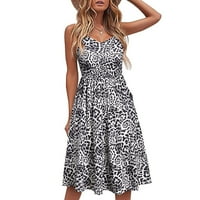 HONEELADYY haljina Ljeto plus veličine Ženska haljina za tiskanu haljinu s V-izrezom V-izrez Spagetti