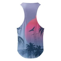 Vrhovi rezervoara Funny Ljetna plaža Hawaii Tree Ispiši I oblikuje bluza za okrugle vrata Muška majica