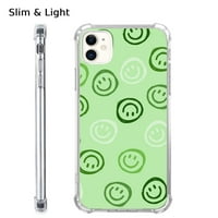 Green Smiley FACE Case kompatibilan sa iPhoneom i iPhone Pro, jedinstvenim umjetničkim dizajnom TPU