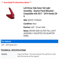 Slatka vanjska repna svjetla lijeva vozača - montirana četvrtina - kompatibilna sa - Honda CR-V