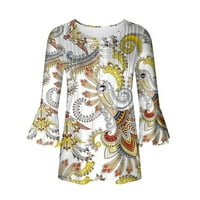Koaiezne bluze za žene Žene Ljeto tiskanje Trendi gumb Cardigan rukava s rukavima V izrez Ležerne prilike