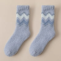 Ženske zimske čarape Jesen i zima Srednja cijev čarape Coral zadebljane tople čarape Podvezice Plava