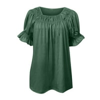 Smanjeni ženski Ljetni tunic vrhovi labavi fit casual puff kratkih rukava Trendy Square Squaret majice